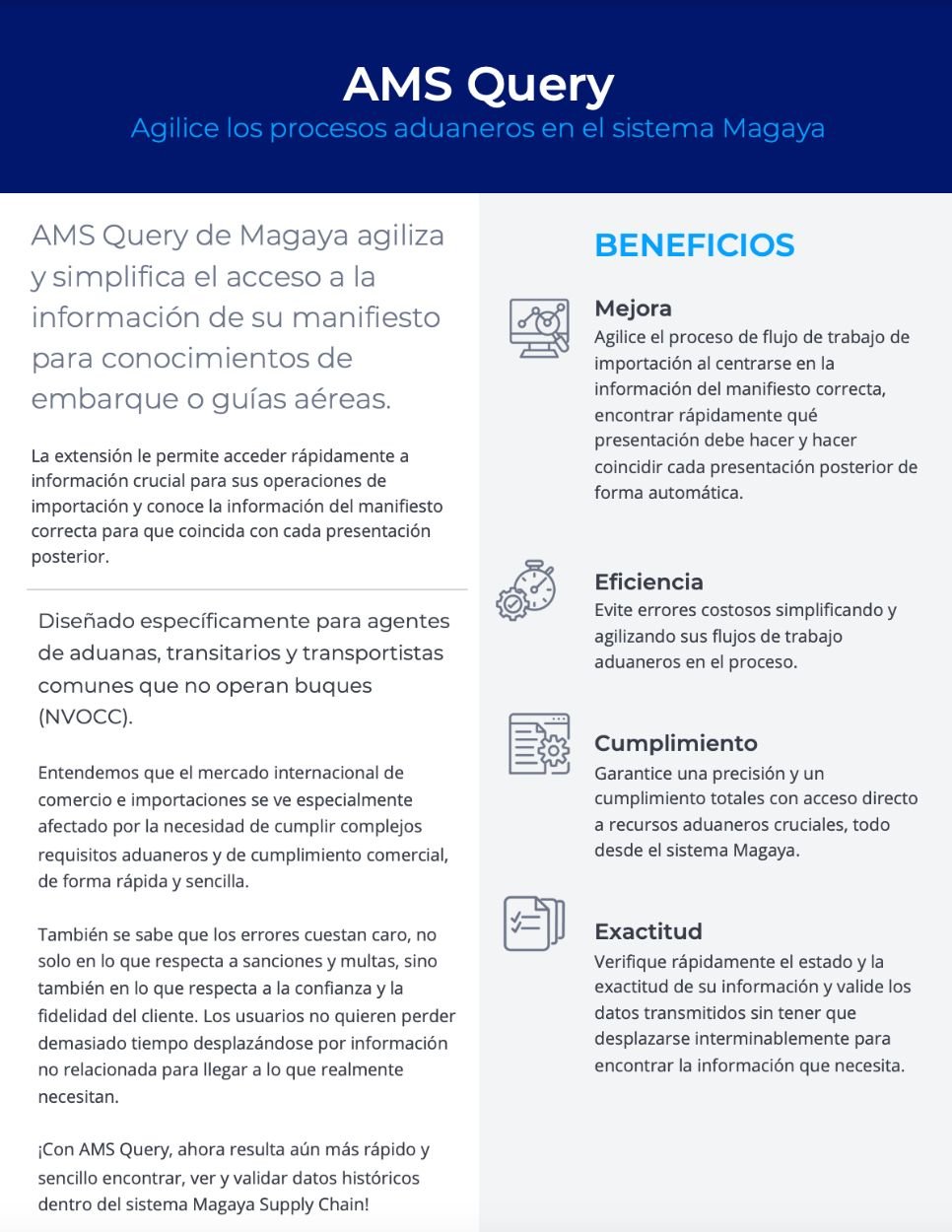 Hoja de datos: AMS Query